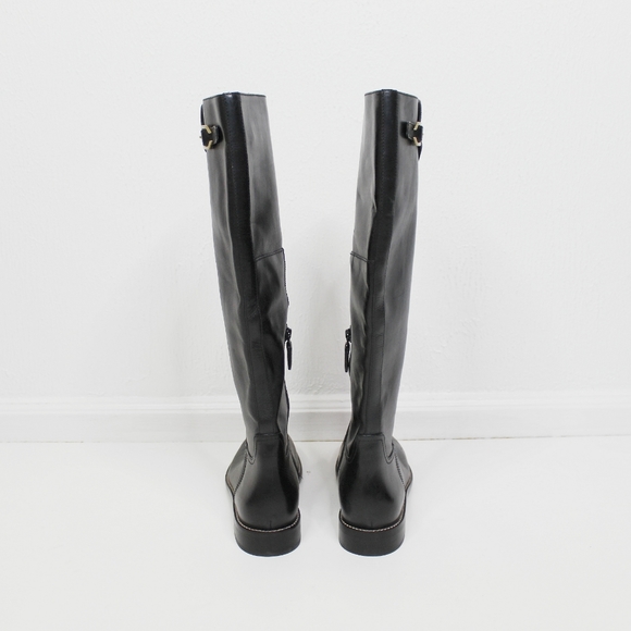 Cole Haan Black Knee High Leather Riding Boot - Picture 3 of 11